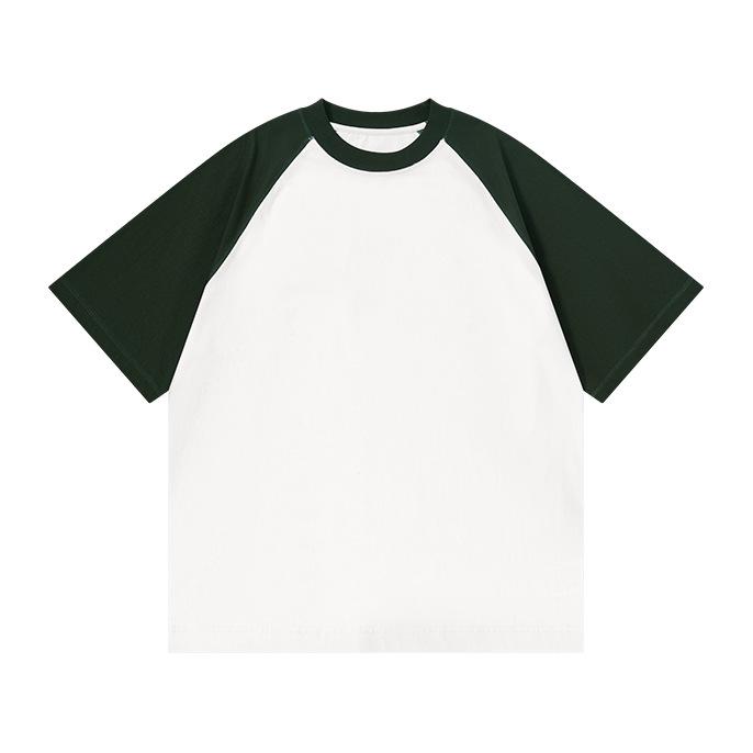 Plus Size Women's Retro Colorblock Raglan Sleeve Ice Cotton T-shirt