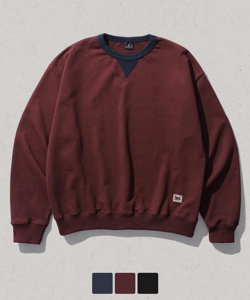 WV PROJECT Retro Crewneck Sweatshirt Burgundy Mmmt7856