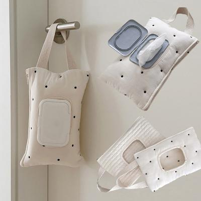 Car Hanging Tissue Bag Large Capacity Soft Cotton Multifunctional Stroller Baby Wet Wipes Dispenser Holder Napkin Storage Case