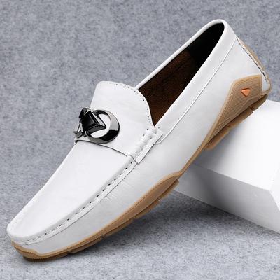 2025 Echte Leder Herren Loafer Neue Handgemachte Hohe Qualität Rutschfest Herren Leder Flats Luxusmarke Vielseitig Bequem Fahren Schuhe