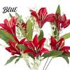 Simulation Flower 1Pc Artificial Lilies Realistic No Withering Non-fading Single Branch Multi-fork Artistic
