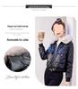 Women's Short Fleece-Lined Leather Motorcycle Jacket - Winter Fashion Cotton-Padded Coat