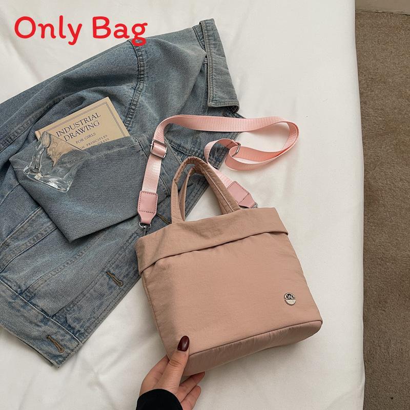 Street Style Nylon Square Bag For Women Teen Fashion Lightweight Crossbody Bag With Stitching Detail