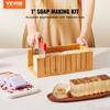 Soap Making Kit, Bamboo Cutting Box and Inner Box with Silicone Mold, Stainless Steel Straight Cutter and Wavy Cutter, 100 Bags and 105 Stickers, Soap