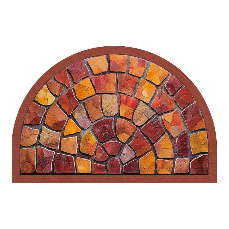 Retro-Stil Eingangstür Bodenmatte Home Entry Halbrundbogen rutschfeste Teppich Sand Staubentfernung Veranda Teppich