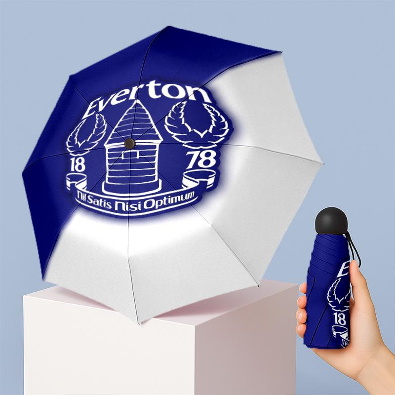 Everton Football Pattern Printed Mini 5 Folds 8 Ribs Compact Umbrella Windproof Waterproof Lightweight Portable Folding