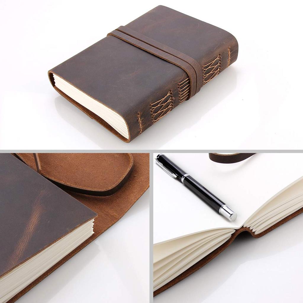 CEETOL Genuine Leather Travel Handmade with Premium Leather Cover L Notebook, Planner, Planner, Organizer, (Brown, (17.8132.5cm))