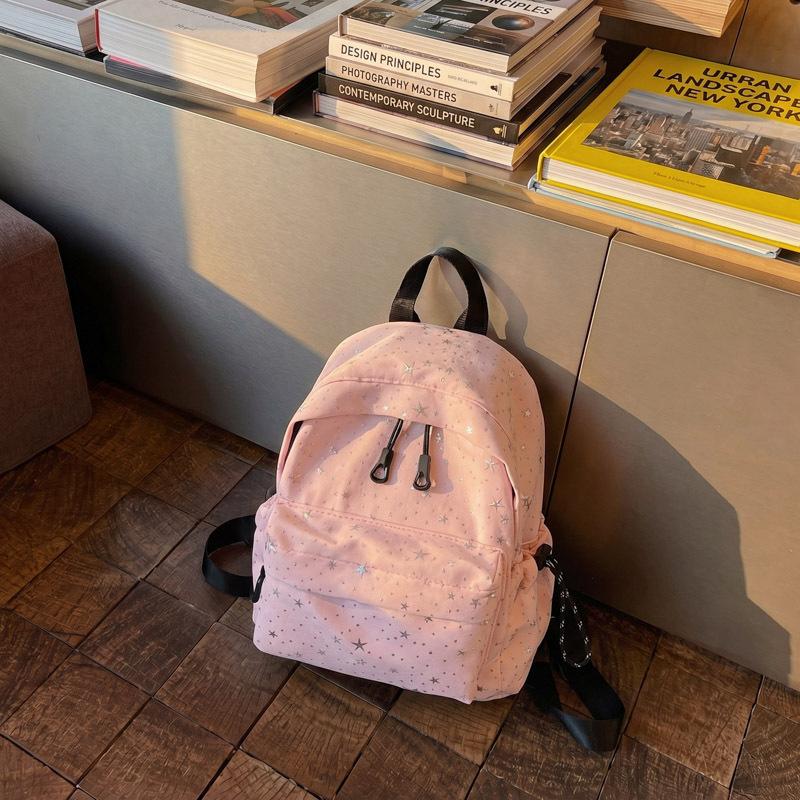Schoolbag Sweet Soft mist silhouette splashing ink Gypsy star printing small schoolbag College students daily commuting Lightweight storage backpack