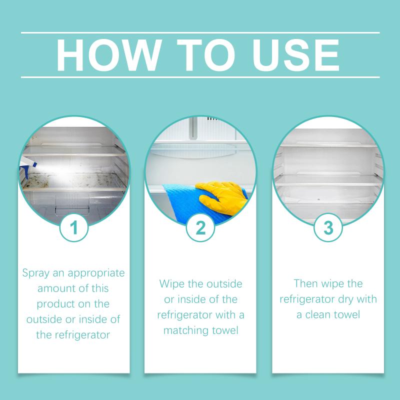 Refrigerator Cleaner, Deep Cleans Stubborn Stains And Grime, Reduces Odors, Household Cleaning Spray.
