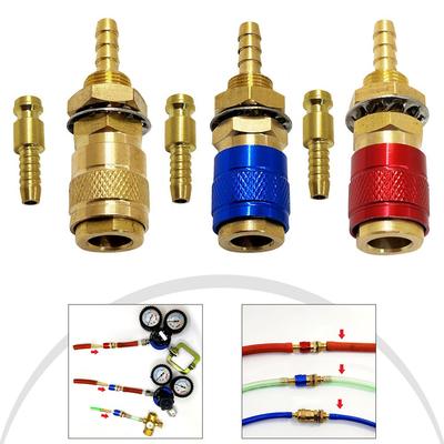 Set di Sei Raccordi Rapidi in Ottone per Gas e Acqua con Compatibilità 8mm
