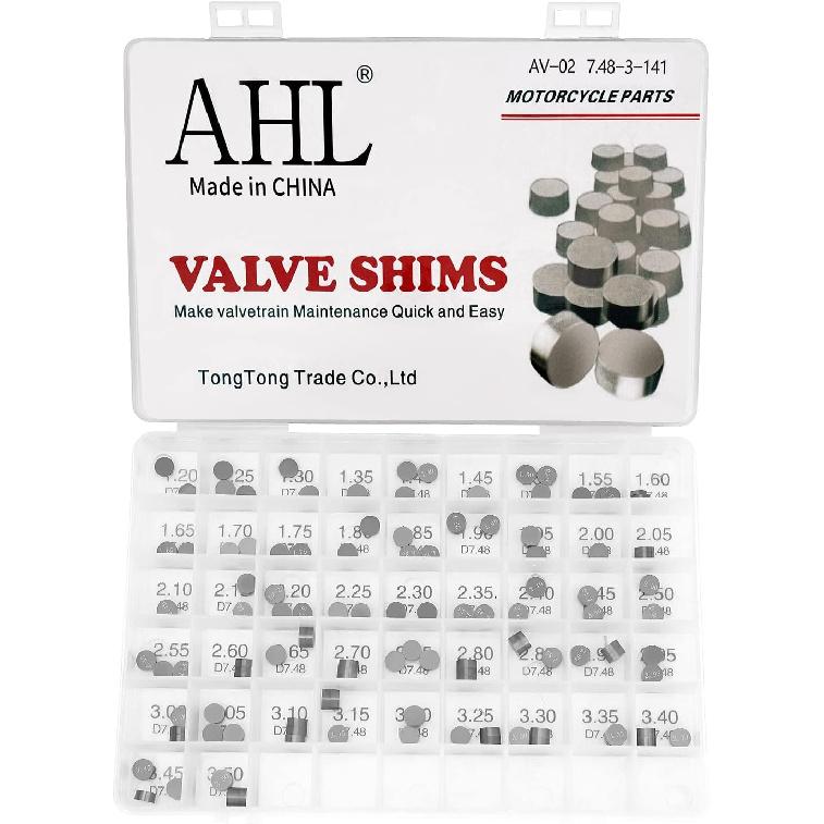 AHL 7.48mm O.D. Adjustable Valve Shim Kit 1.20mm-3.50mm Thick for Yamaha YZ250F YZ250 F 2001-2012 (47pcs)