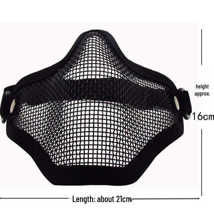 Tactical Outdoor Self-Defense Half Face Steel Mesh Mask for Men and Women