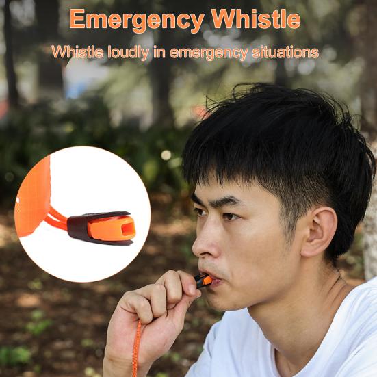Outdoor Camping Tent Tool Storage Bag with Whistle Multifunctional Large Capacity Drawstring Bag Hiking Survival Emergency Tool Sundries