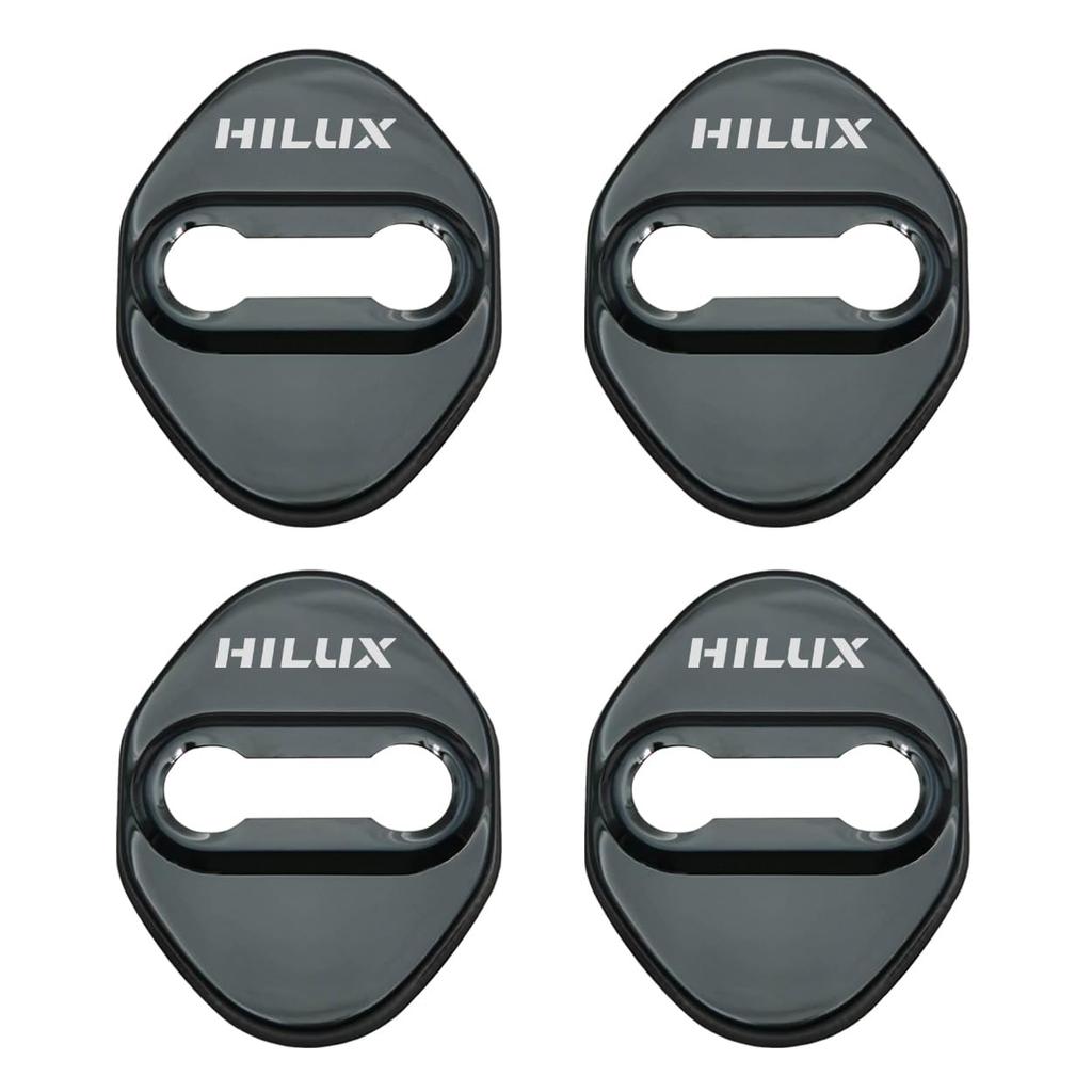 Haoshilianfa Door Striker Covers for Toyota Hilux GUN125 120 Series 2017 Stainless Steel Door Lock Covers Easy Installation Metallic Set of 4