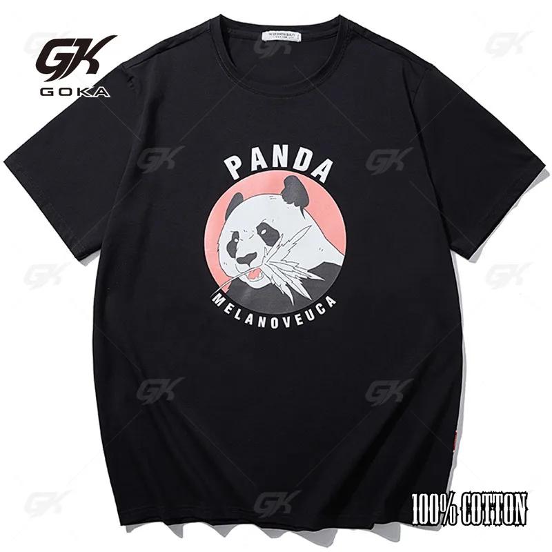 Panda Print Crew Neck Orb King Print Pattern Shortsleeved Summer Casual Individuality Mens and Womens Tshirt