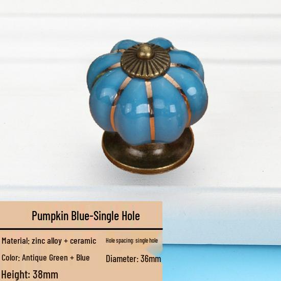 Colorful Ceramic Pumpkin Cartoon Knob for Children's Cabinet or Drawer Handles.