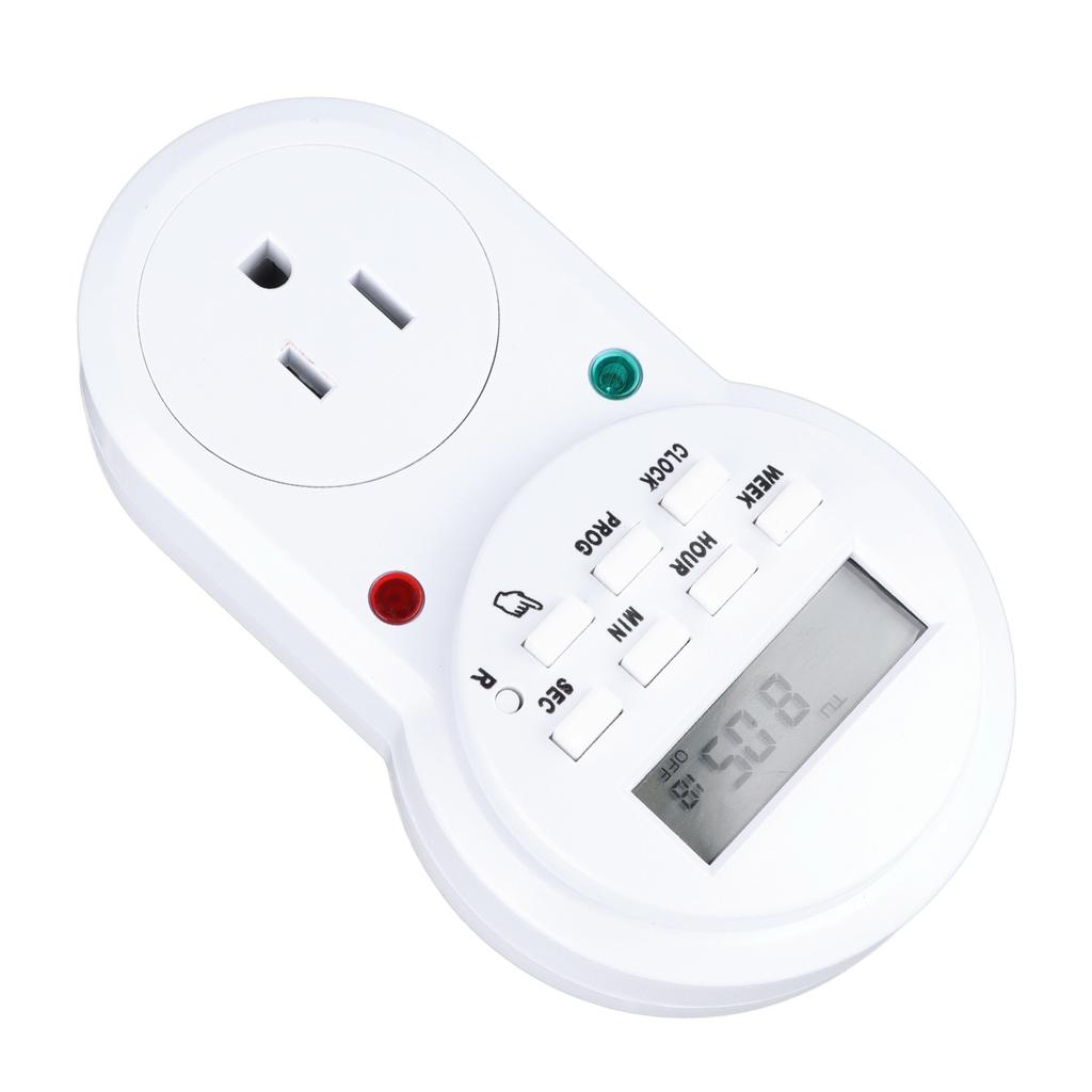 Timer Outlet 7 Day Programmable Digital Timer Plug in Light Timer Switch with 3 Prong Outlet for Appliance