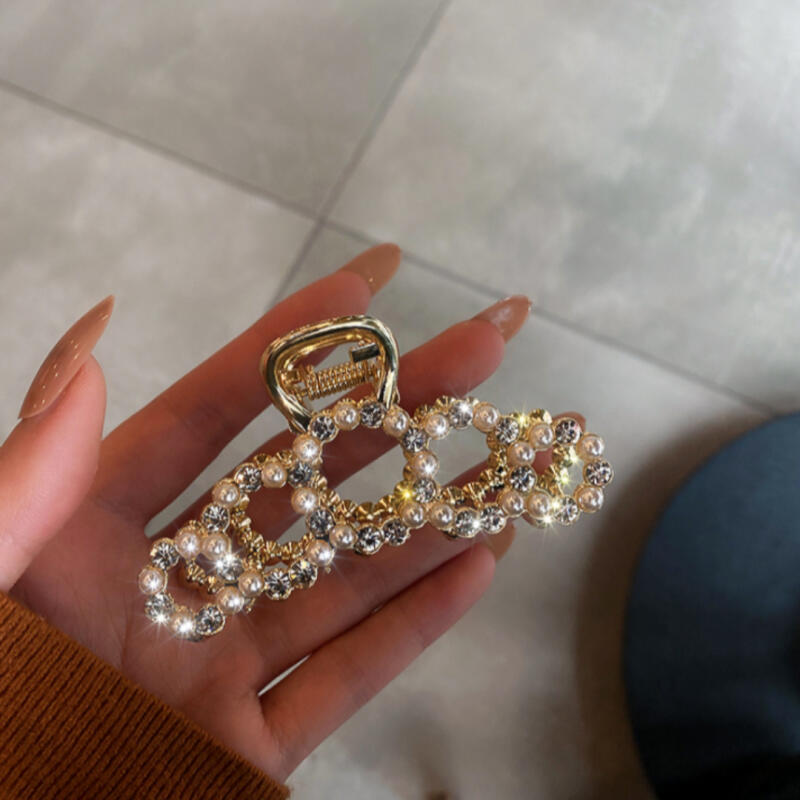 Shiny Pearl Cubic Metal Updo Hair Clip Hair Pin