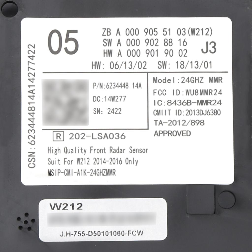 Front Radar Sensor Control Unit A0009055103 For Mercedes W212 2014-2016