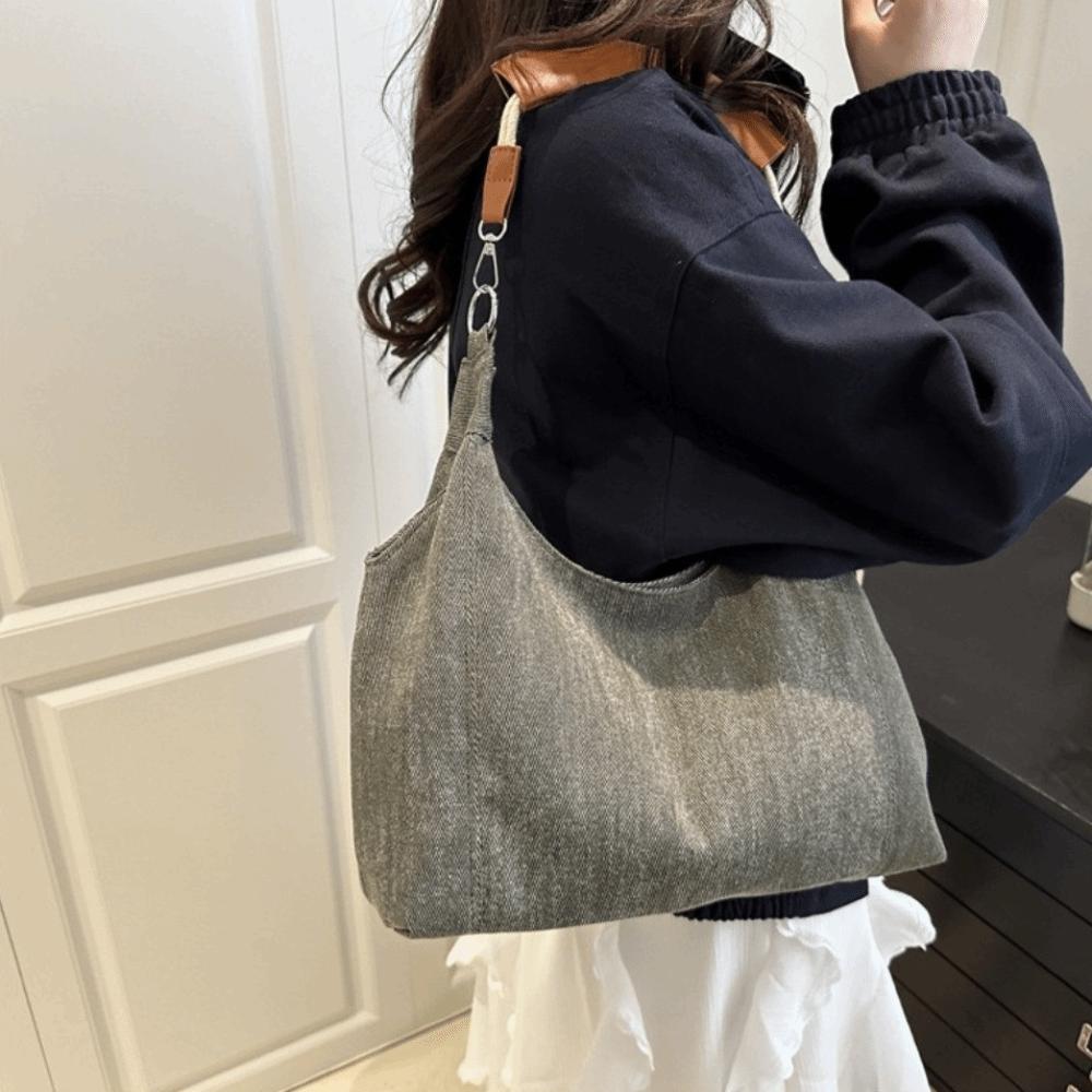 Vintage Denim Shoulder Bag Y2k Women Handbags Fashion Denim Tote Bags  Work Bag