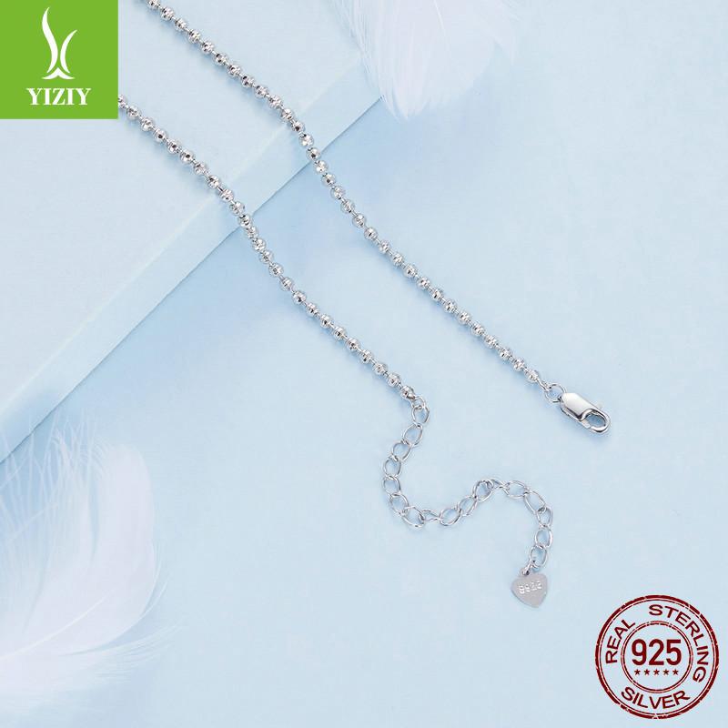 Einfache und personalisierte Basic-Halskette für Männer und Frauen, vielseitig und modisch, S925 Sterlingsilber runde Kugelkette Schlüsselbeinkette