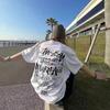 Pánské tričko s krátkým rukávem Volný střih Kulatý výstřih Potisk písmen Neformální Street Style Top pro páry