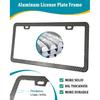 License Plate Frames Carbon Fiber- 2 Pack Black Aluminum Metal Car Tag Holders P