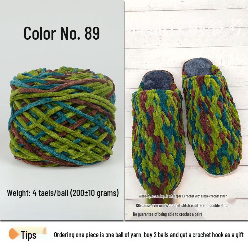 Plush Wool Yarn for Hand-Knitted Crochet Shoes & Slippers