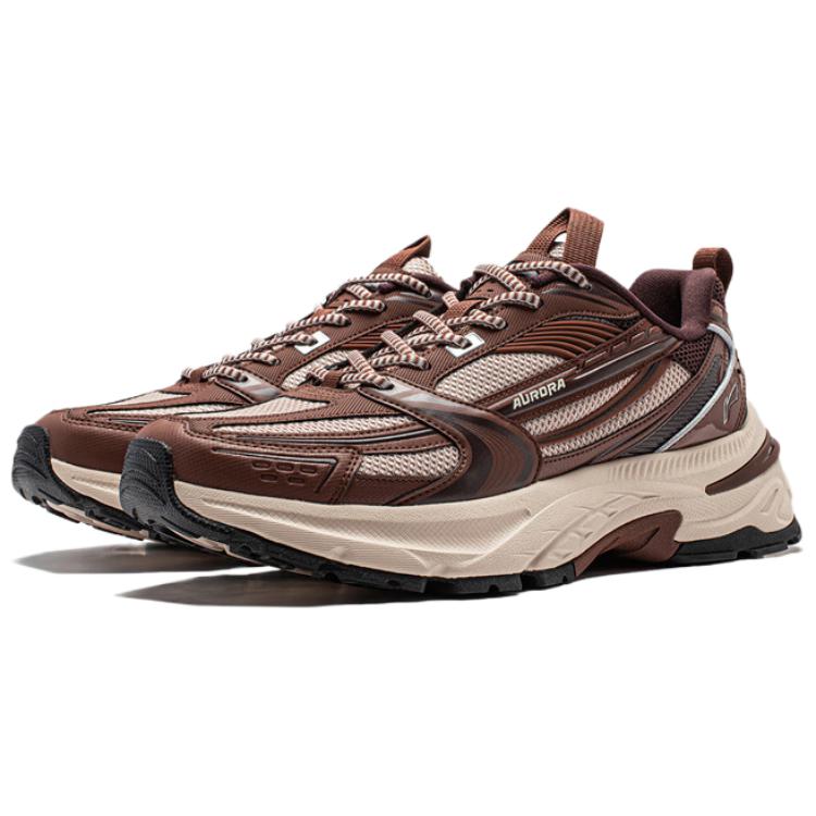 Li-Ning Classic Retro Breathable Height-Increasing Low-Top Casual Shoes Men sneakers Brown AGCU025-5