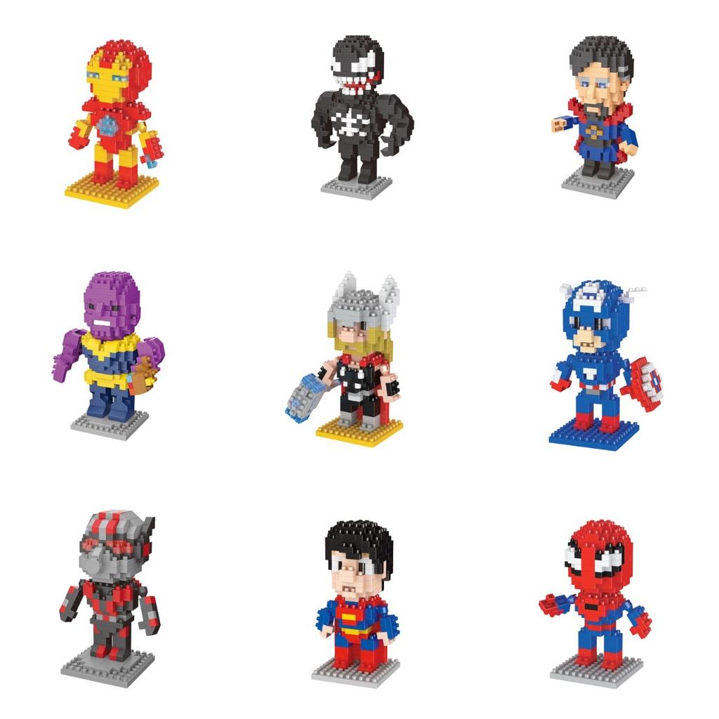 Marvel Spiderman Thor Iron Man Building Block Superhero Figure Kids Toys Gift
