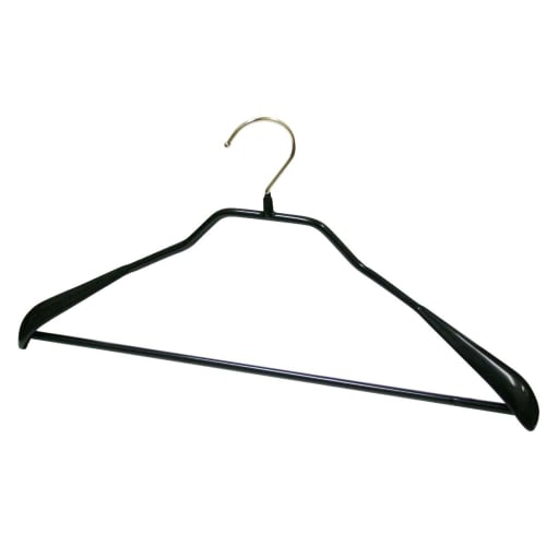 MAWA German Non-Slip Hangers with Body Form Bars, 42LS, Set of 5, Black, 10-Year Warranty