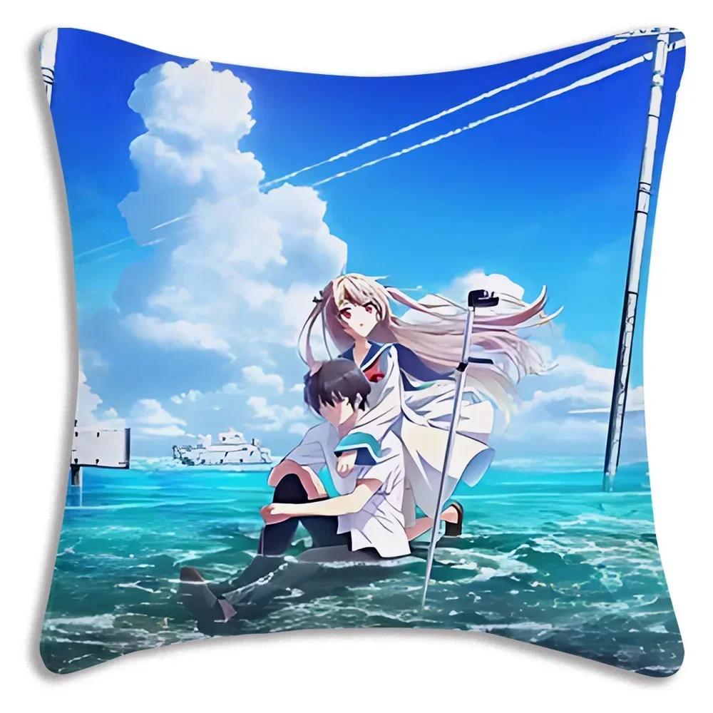 Kawaii Anime ATRI MY DEAR MOMENT Pillow Covers Cartoon Sofa Decorative Home  Printing  Cute Cushion Cover