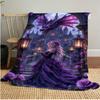 Fairy Dragon Moonlit Night Throw Soft Comfortable All Seasons Blanket Perfect Gift Couch Office Nap Outdoor Travel Blanket
