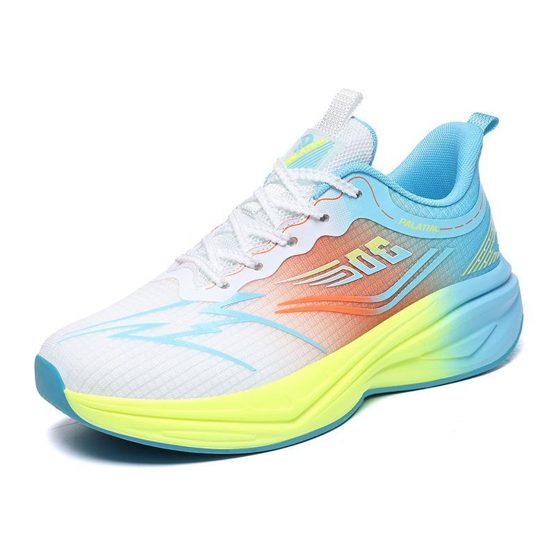 

Модные легкие амортизирующие кроссовки для бега с карбоновой подошвой, мужские дышащие сетчатые, светоотражающие для ночного видения, модные универсальные повседневные туфли 45