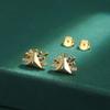 Exquisite Yellow S925 Silver Earrings for Women Fashion Party Jewelry Geometric Zircon Earrings Triangle Earrings Sterling Silver Earrings