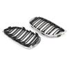 Racing Style Front Kidney Grill Dual Slat Grille For BMW 3 Series E92 E93 Coupe 2006- 2010 Gloss Black+ Chrome 51137157277-A91R