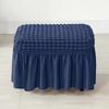 Universal Ottoman Cover Solid Color Ottoman Protector with Skirt Footrest Slipcover  Dining Room