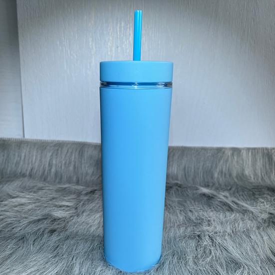 500ml Skinny Tumbler with Lid And Straw Double Wall Sippy Cup BPA-Free Tumblers