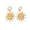 Orecchini Pendenti a Spirale Girasole in Metallo Acciaio Inossidabile per Donna Vintage Colore Oro Sole Geometrico Orecchini a Goccia Gioielli Regalo