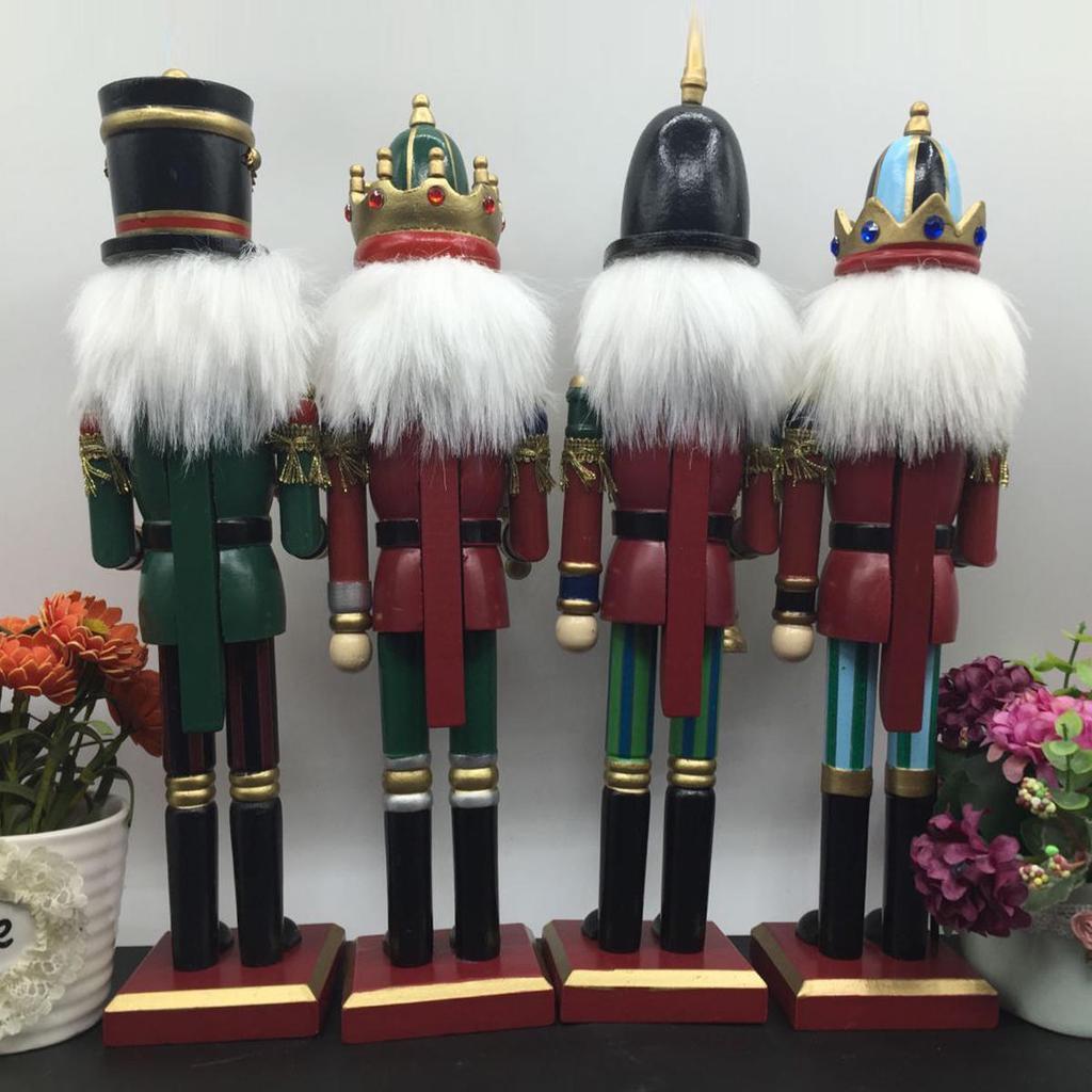 4Pcs 30cm Xmas Christmas Gift Traditional Nutcracker Wooden Guard Ballet Decoration Colorful Cute