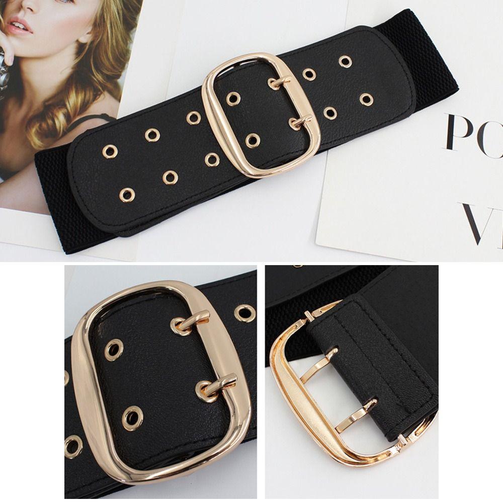 Casual Vintage Ελαστική Ζώνη Μέσης Άγριες Μπάντες Φούστας Κυρίες Φόρεμα Κουμπερμπάντ Αγκράφα με Πείρο Ζώνη Μέσης