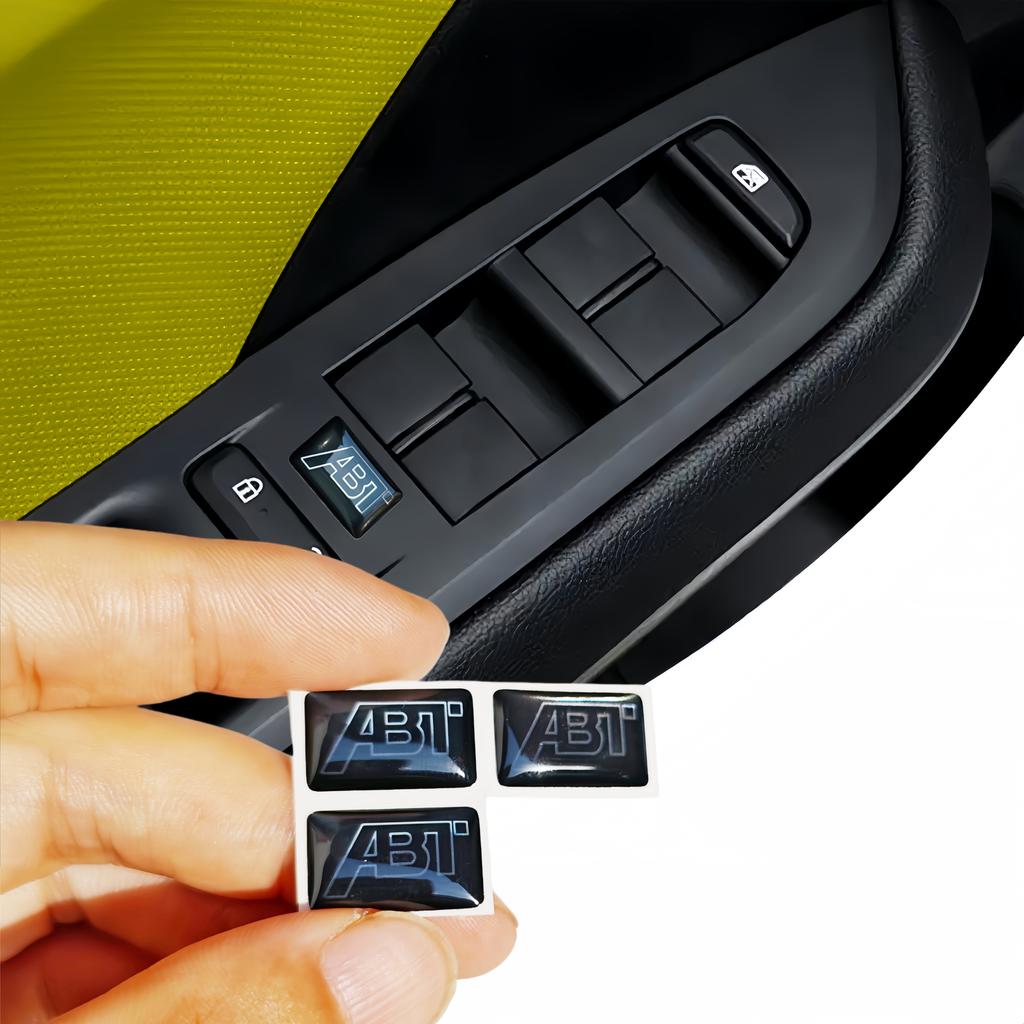 3 pegatinas para coche con logo ABT, diseñadas con un concepto deportivo, adecuadas para todos los accesorios de decoración de coches - Fabricado en China