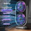 USB Rechargeable Dual-Head Silent Desktop Fan for Home and Office