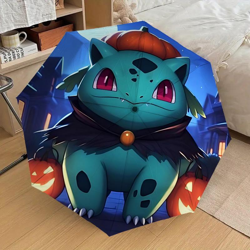 1pc Bulbasaur, Pokémon Automatic Folding Umbrella] Durable Iron Frame & Rod, Portable Folding, Makes a Great Holiday Gift yy251016283