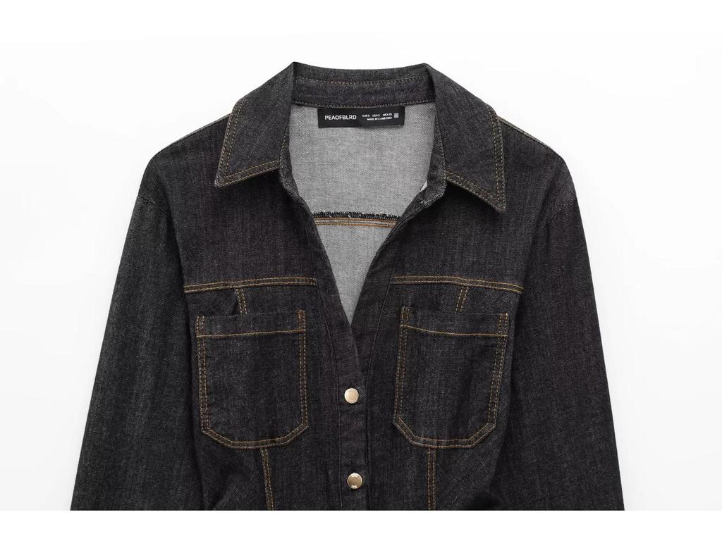 Spring 2025 European & American Style Women's Slim Fit Long Sleeve Shirt and Pants Set