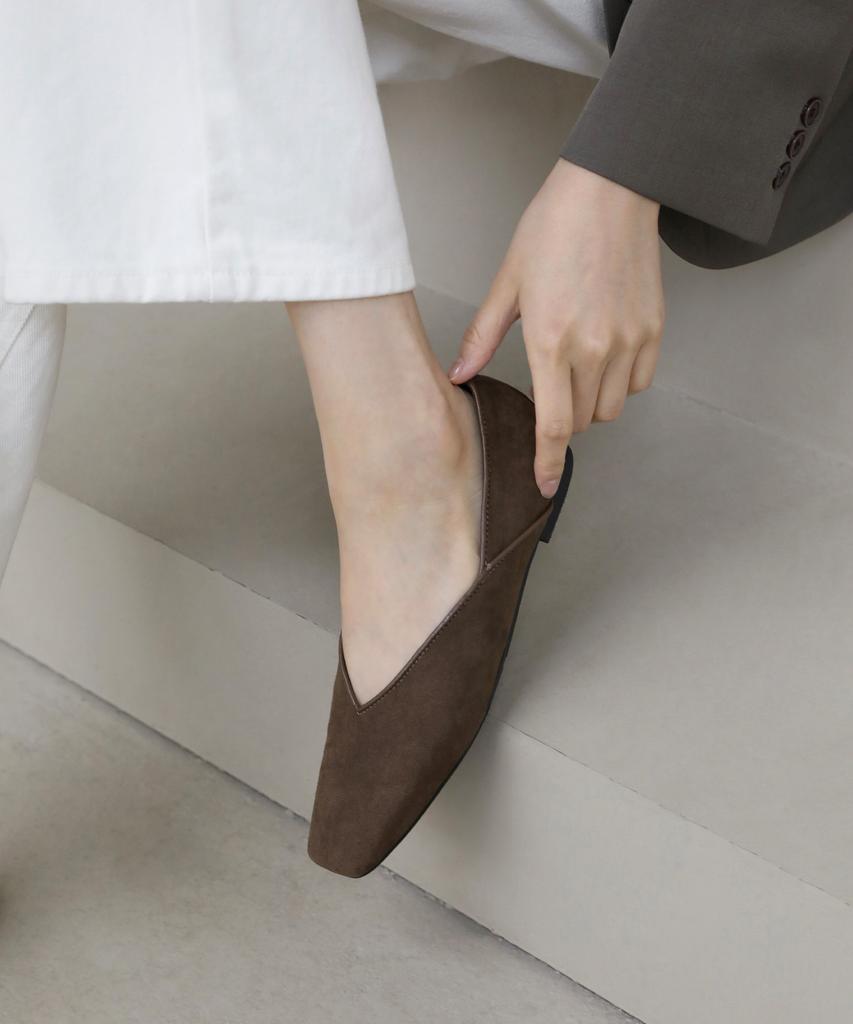 Sappun Winslow Square Flat Shoes (1Cm)