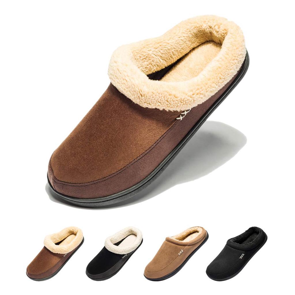 Ranberone Winter Large Fluffy Clogs with Fur Cold and Design for Indoor and Outdoor Wear 28 0 Men's Slippers, Warm, Non-Slip, Lightweight, Sizes,
