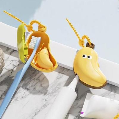 Portable Toothbrush Holder Must-have Travel Toothbrush Protective Cap Cute Banana Hiking Camping Brush Cap Case