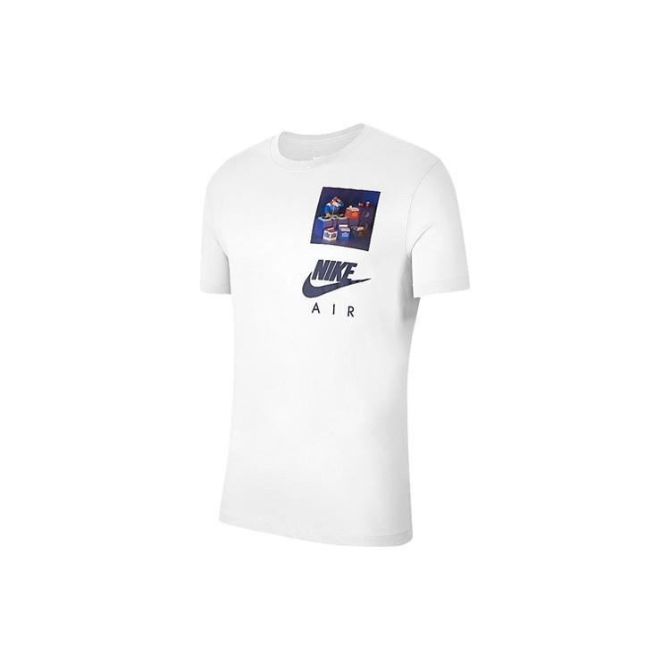 Nike Sportswear Logo Pattern Printing Casual Short Sleeve Men's White CW0414-100