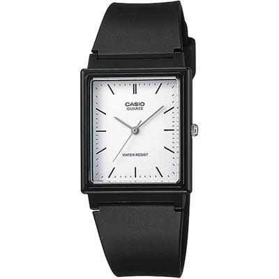 Analogowy zegarek na rękę MQ-27-7E Tani Casio Unisex prostokątna tarcza pasek uretanowy Import